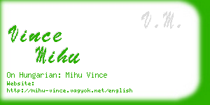 vince mihu business card